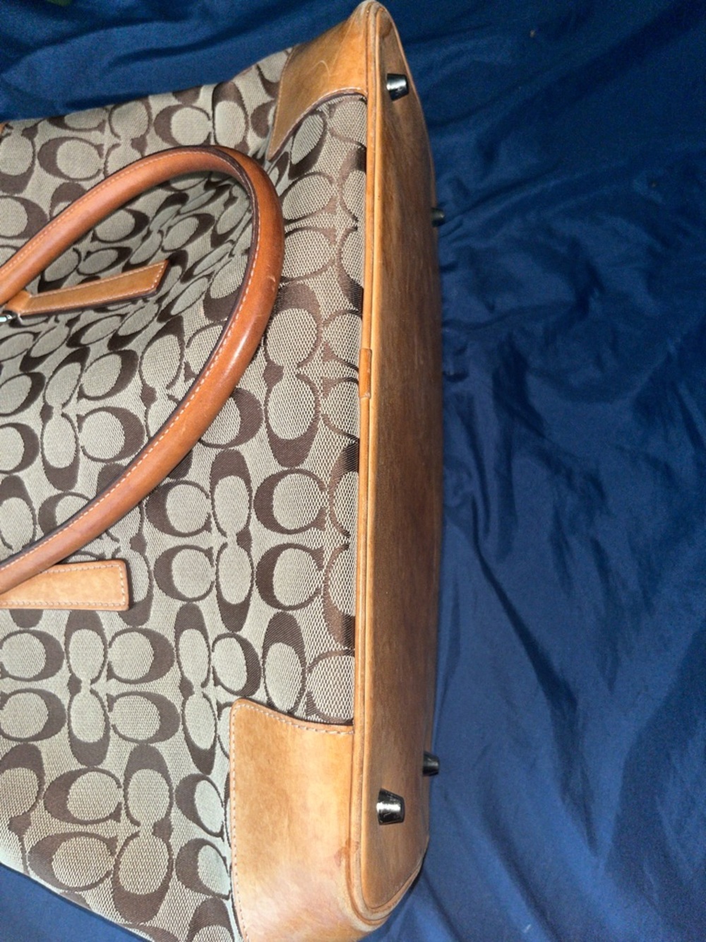 Coach Canvas Signature Tote in Brown and Tan - Picture 7 of 10